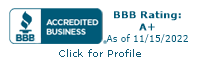 bbb accredited business rating a+ logo